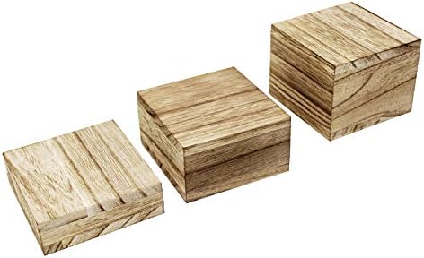 3-Piece Wooden Square Risers for Display Jewelry and Accessories Stand, Wood Display Stand, Oak Color in Oak, alternate view