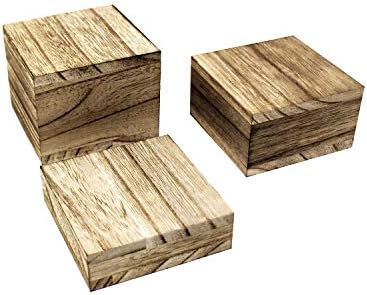 3-Piece Wooden Square Risers for Display Jewelry and Accessories Stand, Wood Display Stand, Oak Color in Oak, alternate view