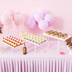 3 Pieces Cupcake Stand Holder, White Acrylic Dessert Table Display Set with Iron Support Legs for Birthday Candy, alternate