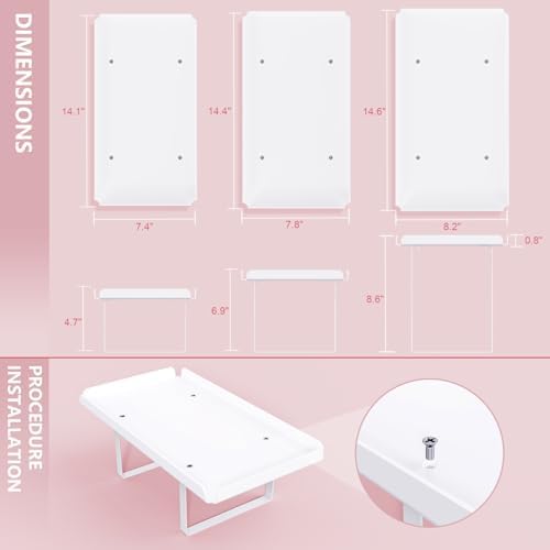 3 Pieces Cupcake Stand Holder, White Acrylic Dessert Table Display Set with Iron Support Legs for Birthday Candy, alternate