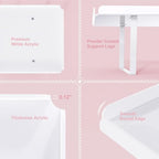 3 Pieces Cupcake Stand Holder, White Acrylic Dessert Table Display Set with Iron Support Legs for Birthday Candy, alternate