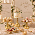 3 Pieces Gold Cake Stand, 8/10/12 Inch, Metal Wedding Cake Stand in Gold, alternate view 5