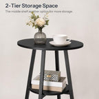 3 Pieces Round Bar Height Table and Chairs Set, Round Dining Table Set, Pub Table and Chairs for Small Space, 2, alternate