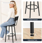 3 Pieces Round Bar Height Table and Chairs Set, Round Dining Table Set, Pub Table and Chairs for Small Space, 2, alternate