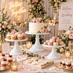 3 Pieces White Cake Stand, 8/10/12 Inch, Metal Wedding Cake Stand in White, alternate view 3