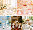 3 Pieces White Cake Stand, 8/10/12 Inch, Metal Wedding Cake Stand in White, alternate view 7