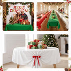 3 Roll 100FT x 54IN Christmas Plastic Tablecloth Roll with Slide Cutter Box, alternate view 3