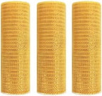 3 Roll Gold Deco Mesh Ribbon for Fall Wreath Making Supplies