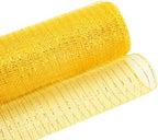 3 Roll Gold Deco Mesh Ribbon for Fall Wreath Making Supplies, alternate view 5