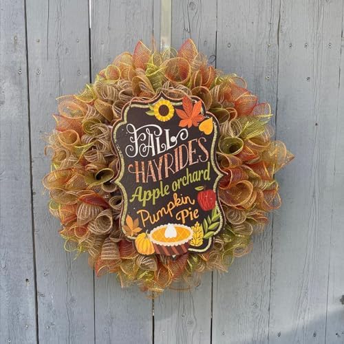 3 Roll Orange Moss Green Tan Deco Mesh Ribbon for Fall Wreath Craft, alternate view 3