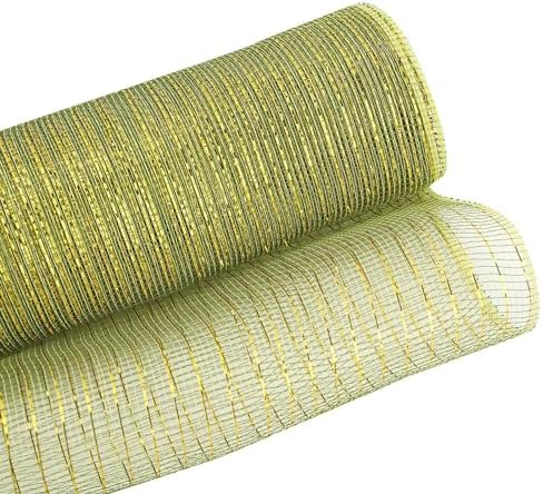3 Roll Orange Moss Green Tan Deco Mesh Ribbon for Fall Wreath Craft, alternate view 6