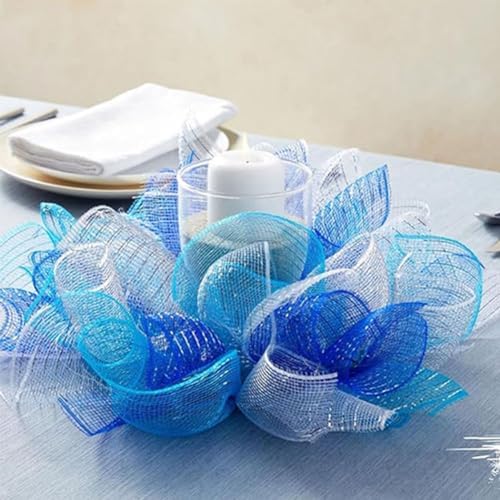3 Roll Silver Deco Mesh Ribbon for Christmas Wreath Making Supplies, alternate view 3