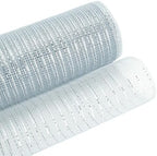 3 Roll Silver Deco Mesh Ribbon for Christmas Wreath Making Supplies, alternate view 5