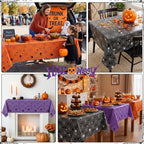3 Rolls 100FT x 54IN Halloween Spiderweb Plastic Tablecloth with Cutter Box in Halloween Spiderweb, alternate view 4