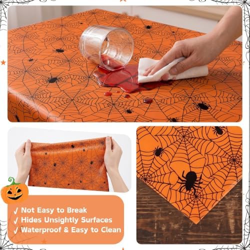 3 Rolls 100FT x 54IN Halloween Spiderweb Plastic Tablecloth with Cutter Box in Halloween Spiderweb, alternate view 6