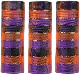 3 Rolls Halloween Fall Deco Mesh Ribbon for Wreath Making Supplies