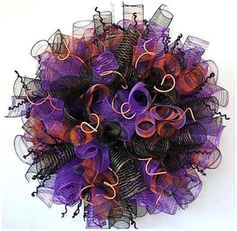3 Rolls Halloween Fall Deco Mesh Ribbon for Wreath Making Supplies, alternate view 3