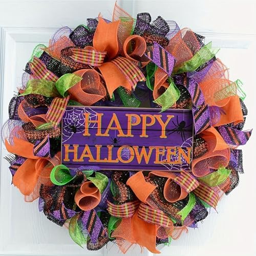 3 Rolls Halloween Fall Deco Mesh Ribbon for Wreath Making Supplies, alternate view 4