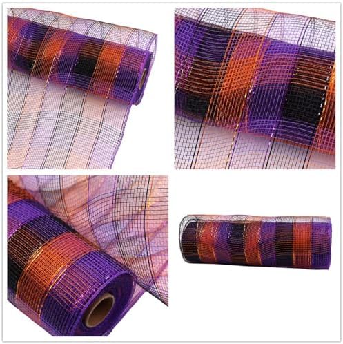 3 Rolls Halloween Fall Deco Mesh Ribbon for Wreath Making Supplies, alternate view 5