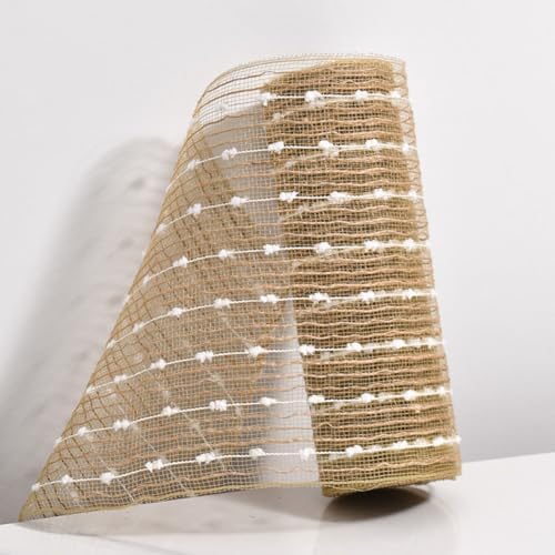3 Rolls Jute Snowball Deco Mesh Ribbon for Wreath Making Supplies, alternate view 2