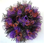 3 Rolls Orange Purple Stripe Deco Mesh Ribbon for Hallloween Wreath, alternate view 2