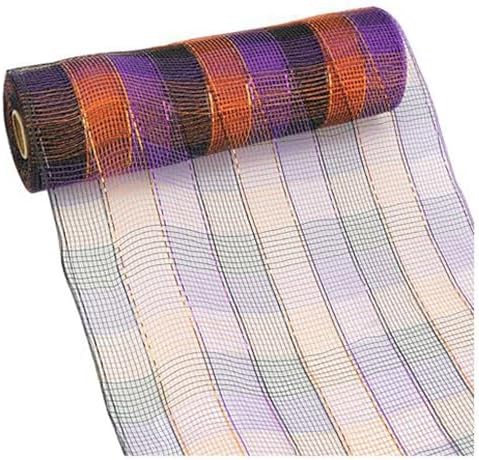 3 Rolls Orange Purple Stripe Deco Mesh Ribbon for Hallloween Wreath, alternate view 4