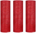 3 Rolls Red Deco Mesh Ribbon for Christmas Wreath Making Supplies