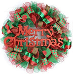 3 Rolls Red Deco Mesh Ribbon for Christmas Wreath Making Supplies, alternate view 3