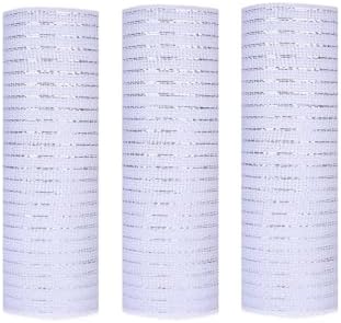 3 Rolls White Deco Mesh Ribbon for Christmas Wreath Making Supplies
