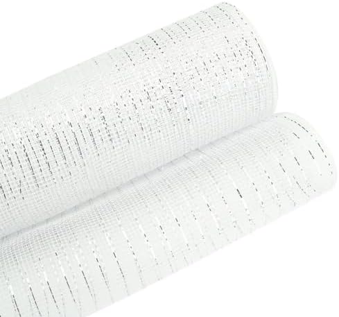 3 Rolls White Deco Mesh Ribbon for Christmas Wreath Making Supplies, alternate view 5