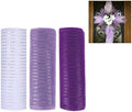 3 Rolls White Purple Deco Mesh Ribbon for Wreath Making Supplies