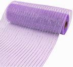 3 Rolls White Purple Deco Mesh Ribbon for Wreath Making Supplies, alternate view 5