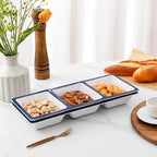 3-Section Divided Serving Trays, Talavera 14.75”x 6” Unbreakable Melamine Serving Platter for Serving Food, 3, alternate view