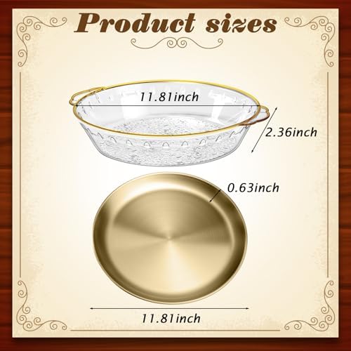 3 Set 11.8" Chilled Serving Tray Compartments for Parties, Gold in Gold, alternate view 3