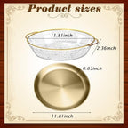 3 Set 11.8" Chilled Serving Tray Compartments for Parties, Gold in Gold, alternate view 3
