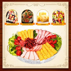 3 Set 11.8" Chilled Serving Tray Compartments for Parties, Gold in Gold, alternate view 4