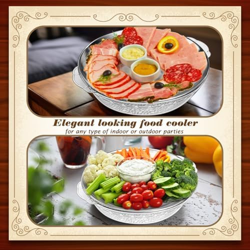 3 Set 11.8" Chilled Serving Tray Compartments for Parties, Natural in Natural, alternate view 6