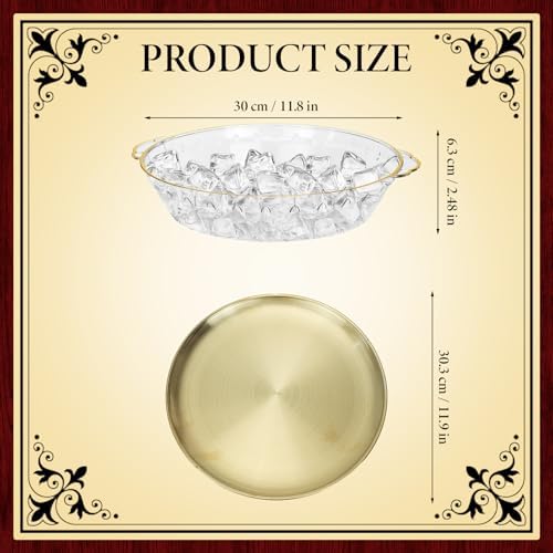 3 Set 11.8" Chilled Serving Tray with Compartments in Clear, alternate view 3