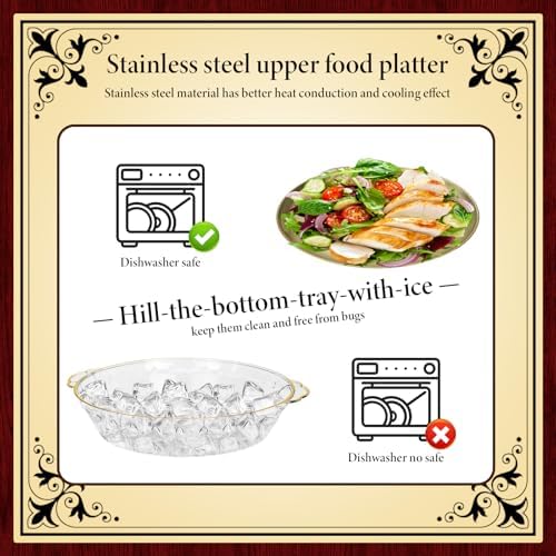 3 Set 11.8" Chilled Serving Tray with Compartments in Clear, alternate view 5