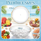 3 Set 11.8" Shrimp Cocktail Serving Dish, Gold Rim, Transparent in Gold Rim, transparent, alternate view 3