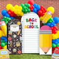 3 Set Back to School Arch Backdrop Covers 4ft 5ft 6ft in 4 ft, 5 ft, 6 ft in Multicolor