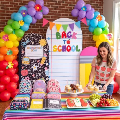 3 Set Back to School Arch Backdrop Covers 4ft 5ft 6ft in 4 ft, 5 ft, 6 ft in Multicolor, alternate view 5