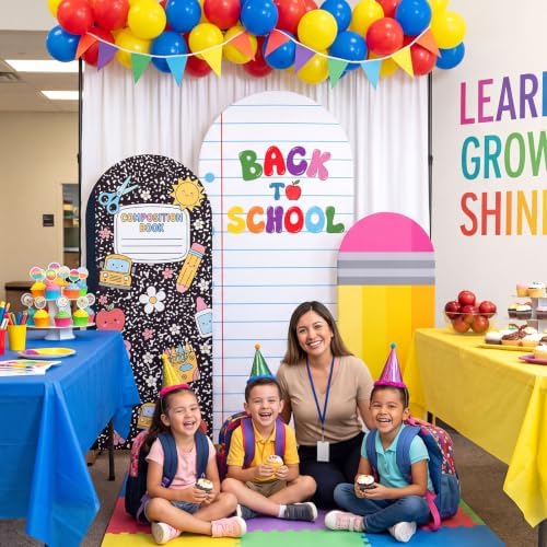 3 Set Back to School Arch Backdrop Covers 4ft 5ft 6ft in 4 ft, 5 ft, 6 ft in Multicolor, alternate view 6