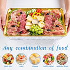 3 Set Chilled Serving Trays for Parties Gold 16 x 9'' Large Cold Serving Tray with Tong Scoop for Vegetable, alternate view 4