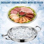 3-Set Chilled Serving Trays, Shrimp Cocktail Serving Dish with Ice Trays in Silver, alternate view 4