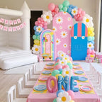 3 Set English Teacher Arch Covers for Birthday Cartoon Party in 4ft 5ft 6ft in multicolor, alternate view 4
