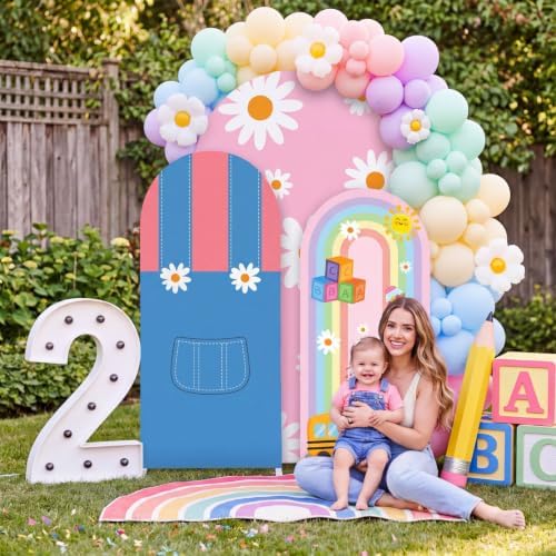 3 Set English Teacher Arch Covers for Birthday Cartoon Party in 4ft 5ft 6ft in multicolor, alternate view 5