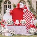 3 Set Red Checkered Arch Cover Arch Backdrop Cover in Red, alternate view 4