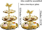 3 Sets 13.5” 3-Tier Cupcake Golden Stand Hardware Fittings, Metal Mold Butterfly Holder DIY Making for Fruit, alternate view