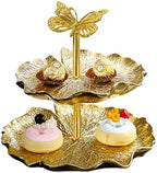 3 Sets 13.5” 3-Tier Cupcake Golden Stand Hardware Fittings, Metal Mold Butterfly Holder DIY Making for Fruit, alternate view